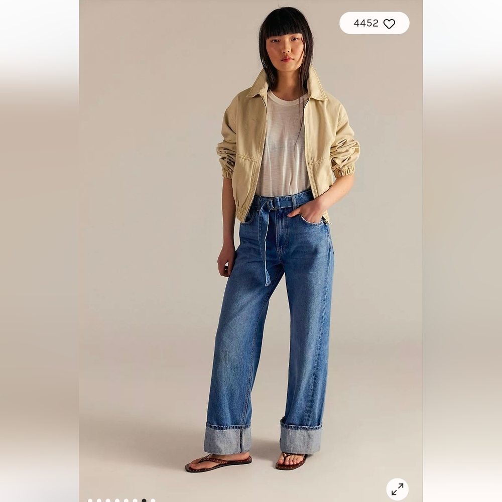 NWT Free People We The Free East Bay Cuffed Jeans / Spunky - Picture 5 of 9